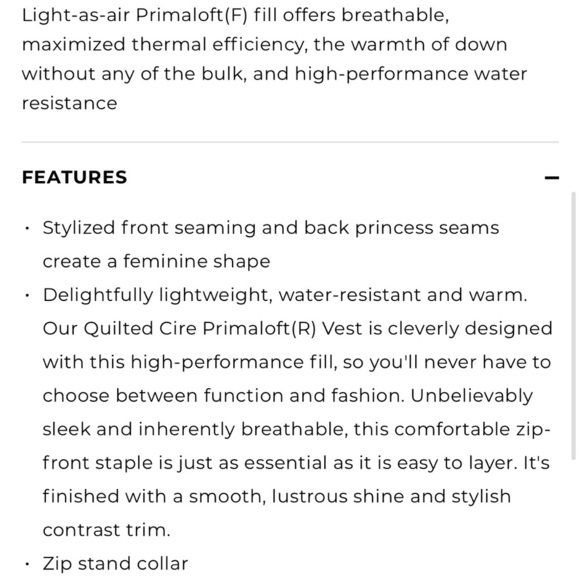 Talbots Vest Size XS Petite Pink Shiny Quilted Full Zip - Picture 12 of 13